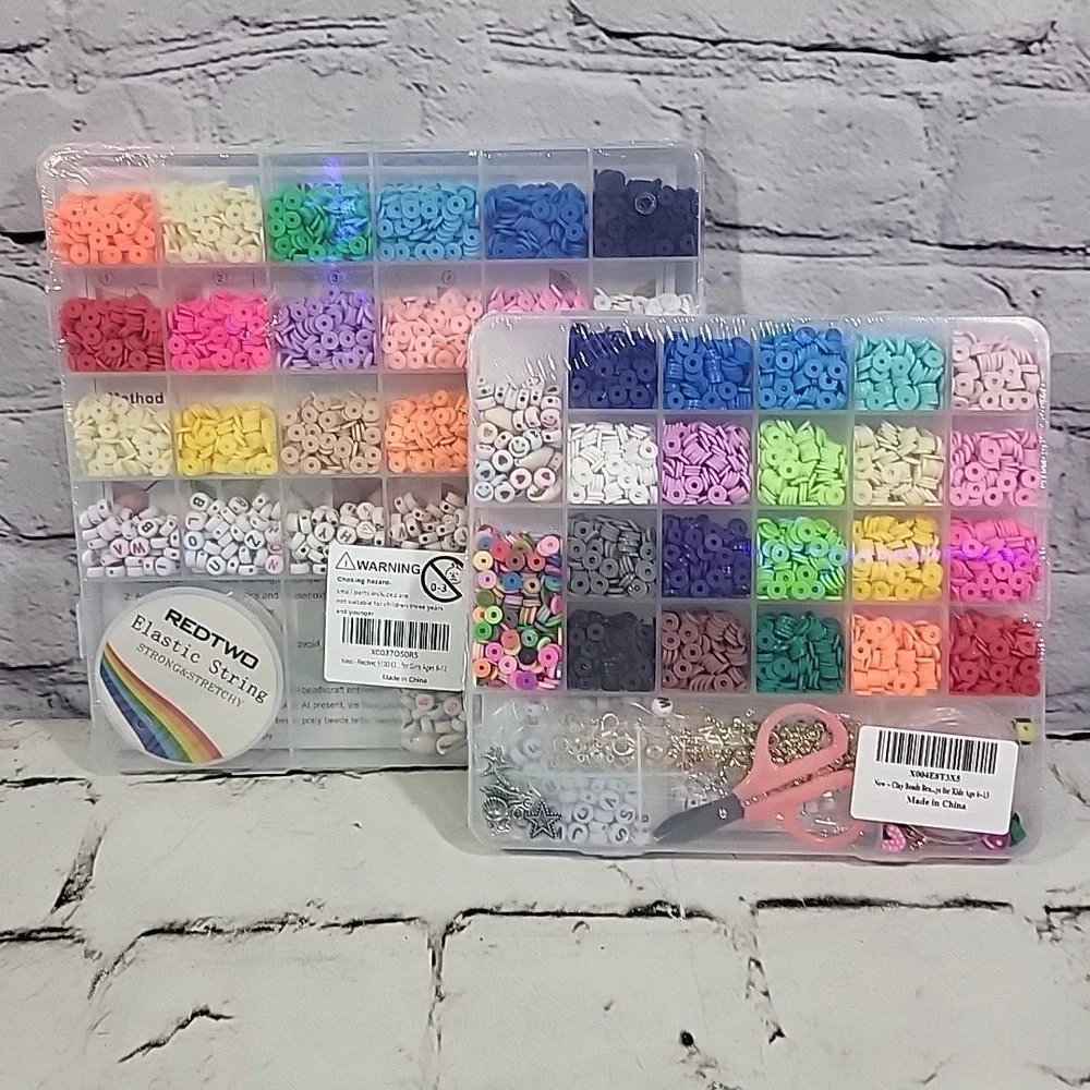Clay Beads Bracelet Jewelry Making Kits Lot‎ Of 2 Hobby Crafts New Sealed